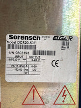 Load image into Gallery viewer, SORENSEN ELGAR - DCS20-50E Rev B - In 115/230V - Out 0-20V - 20/10/PH A 0-50