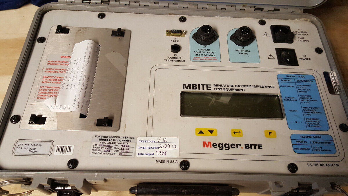 Megger Bite Mbite 246005B Miniature Battery Impedance Test Equipment ...