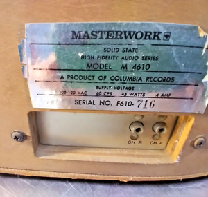 Columbia Records Masterworks Walnut Tambour Cabinet w/ Garrard 3000 Turntable