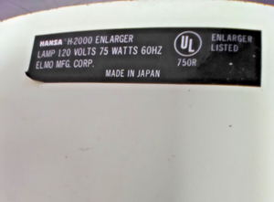 Hansa H-2000 Photo Enlarger on Stand