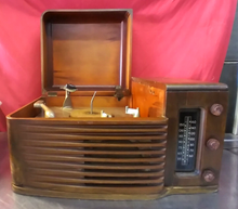 Load image into Gallery viewer, Antique Philco Tube Radio and Record Player, Wooden Case, Model 46-1203