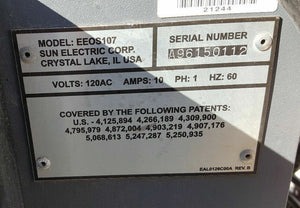 SUN MACHINE 500, EEOS107, Diagnostic Analyzer - PARTS MACHINE - AS IS