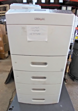 Load image into Gallery viewer, Lexmark T654dn Monochrome Laser Printer w/ 3 Drawers 934746 Pages Still Working