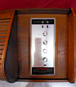 Columbia Records Masterworks Walnut Tambour Cabinet w/ Garrard 3000 Turntable