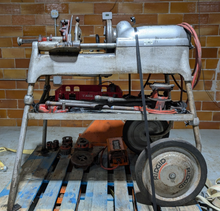 Load image into Gallery viewer, RIDGID 535 Pipe Threading Machine w/ Cart, Dies, Heads &amp; Foot Pedal