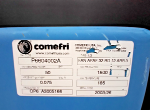 COMEFRI NAPAF Single Inlet Plenum Fan 32" , W/ Baldor 50hp M2543T-8 Motor