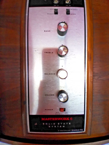 Columbia Records Masterworks Walnut Tambour Cabinet w/ Garrard 3000 Turntable