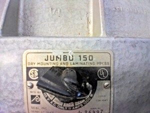 Seal Inc. Jumbo 150, A Tabletop Heat Activated Dry Mount & Laminating Press