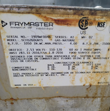 Load image into Gallery viewer, 2019 FRYMASTER SCFD260GNTS Gas Fryer w/ Filtration