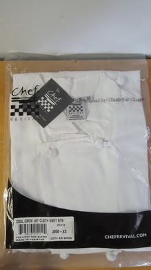 New Chef Revival Chef's Cool Crew Jacket Poly/Cotton Cloth w/ Knot Buttons - XS