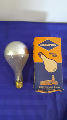 (X11) Vintage CHAMPION Lamp Bulbs 500W 125V Silver Bowl - New