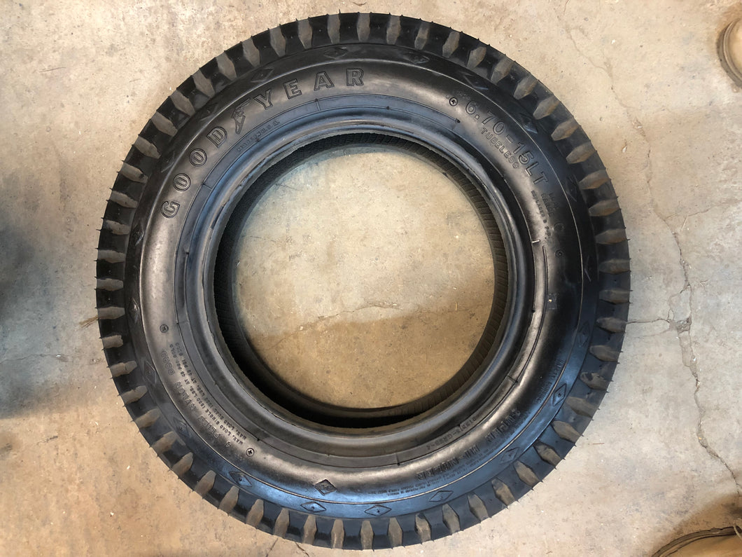 GOODYEAR Super Hi-Miler Tire - 6.70-15 LT - Tubeless - Excellent Condition!