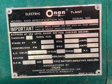 Load image into Gallery viewer, ONAN Electric Plant - 15JC-4R/3858K - Gasoline - 120/208V - 1800 RPMs - 3 Phase
