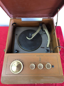Vintage ZENITH Portable Record Player / Phonograph / Turntable ~ Works