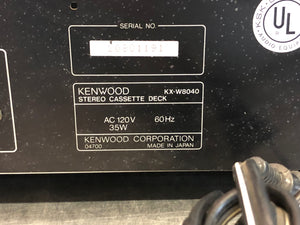 KENWOOD Double Cassette Deck Player Recorder - KX-W8040 - Good Condition - Used