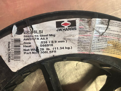 Partial Spools of Mig Welder Wire - JW Harris - Lincoln  - Hobart - .035 in. - SOLD SEPERATELY