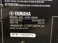 Load image into Gallery viewer, YAMAHA Natural Sound AV Receiver HTR-5540 - Cinema DSP Digital - Dolby - Used