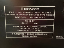 Load image into Gallery viewer, PIONEER 100 CD Compact Discs Player PD-F100 File-Type - Pule Flow D/A Converter