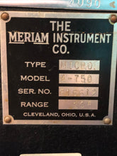 Load image into Gallery viewer, MERIAM INSTRUMENT Well Type Manometer - Mini Micro A-750 - Range 10 - 38&quot; - Used